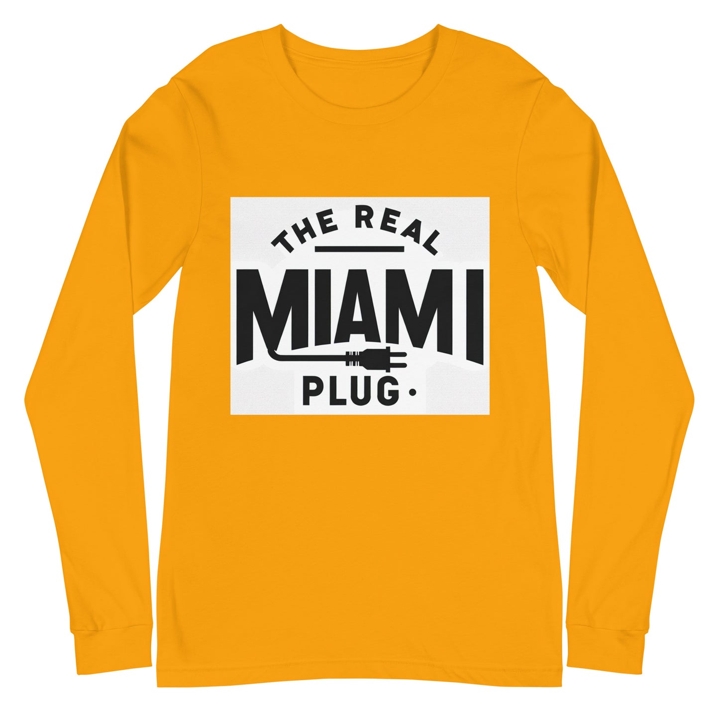 THE REAL MIAMI PLUG - Unisex Long Sleeve Tee bw