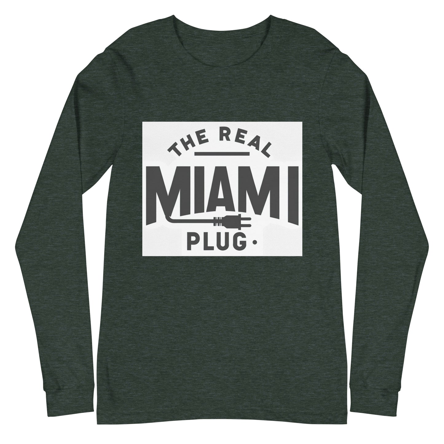 THE REAL MIAMI PLUG - Unisex Long Sleeve Tee bw
